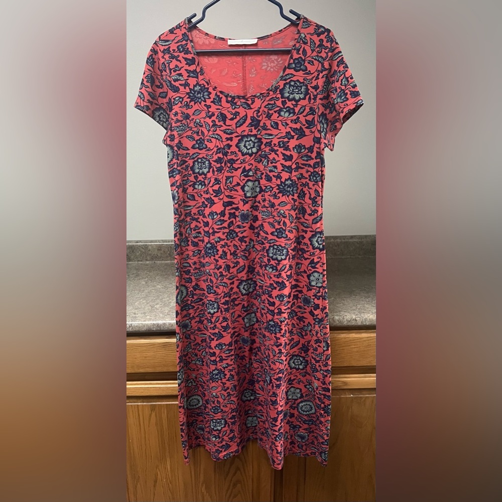 Peruvian Connection Pink and Blue Floral Dress